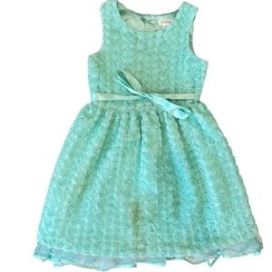 Little Girls Green Dress Size SMALL 6 WORN ONCE